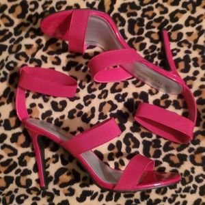 Womens red strappy heels